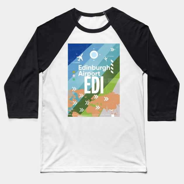 EDI Edinburgh airport code Baseball T-Shirt by Woohoo